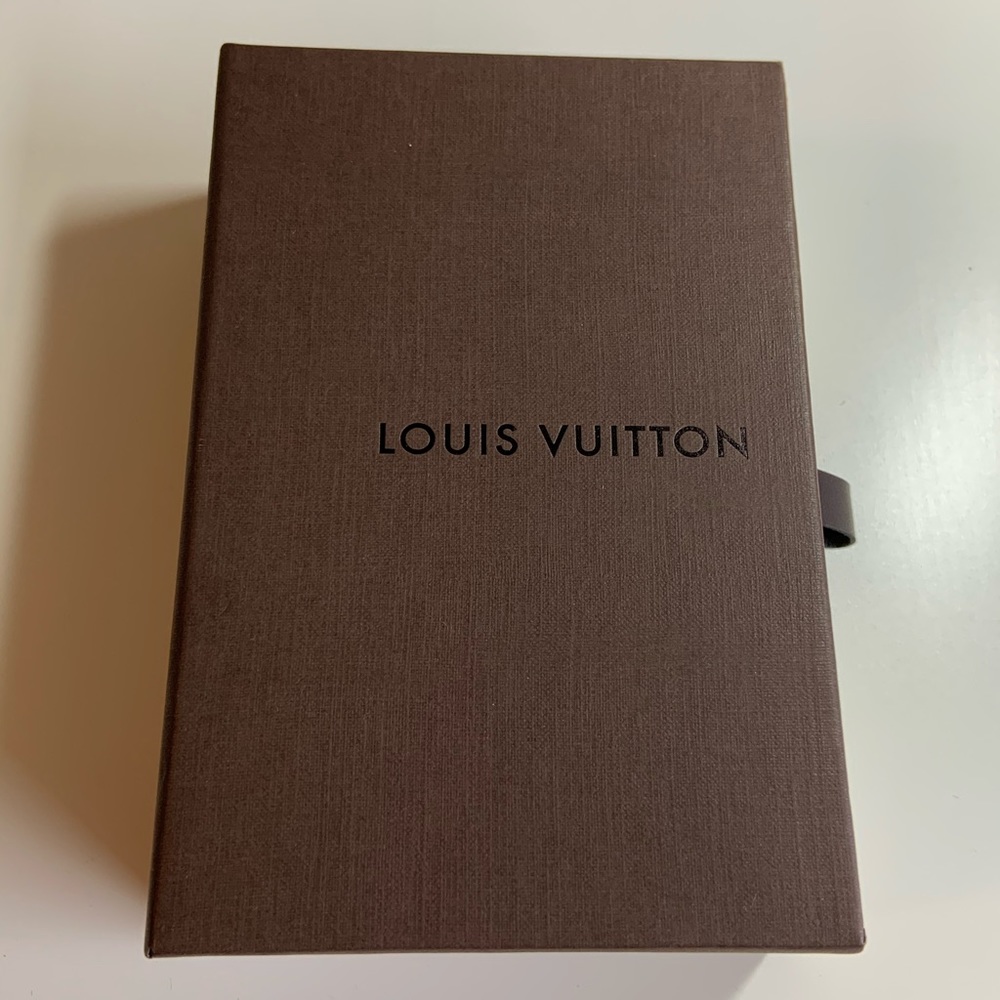 Louis Vuitton Brown Slide Open Wallet Box w Bag